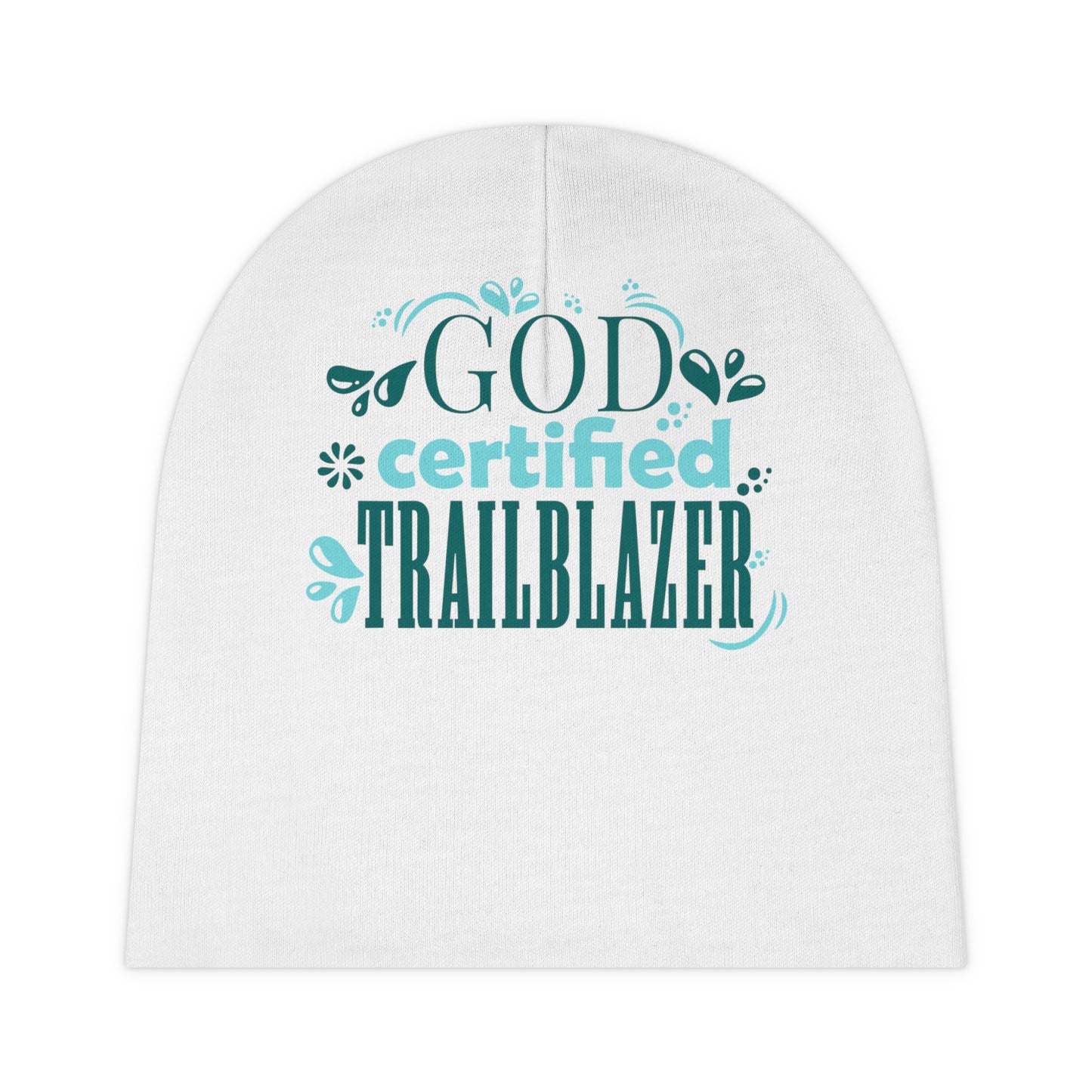 God Certified Trailblazer Christian Baby Beanie (AOP) Printify