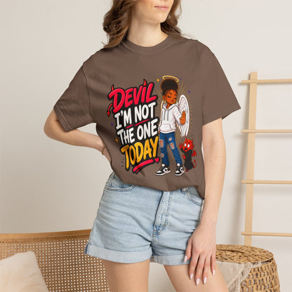 Devil I'm Not the One Today T-Shirt — Funny Angel vs Devil Graphic Tee - ClaimedbyGodDesigns
