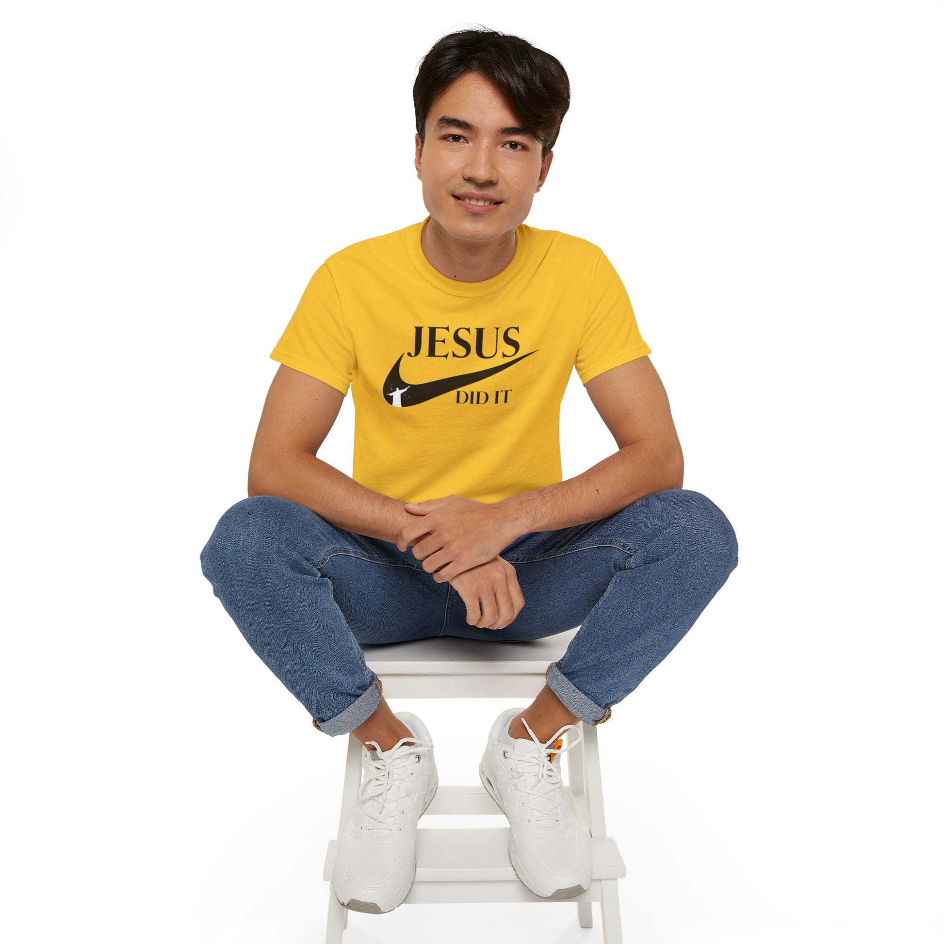 Jesus Did It (like Nike) Funny Unisex Christian Ultra Cotton Tee Printify