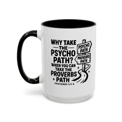 Inspirational Quote Accent Coffee Mug - Perfect Gift for Motivational Moments, Office Desk Essentials, Christian Gifts, Proverbs 3:5-6