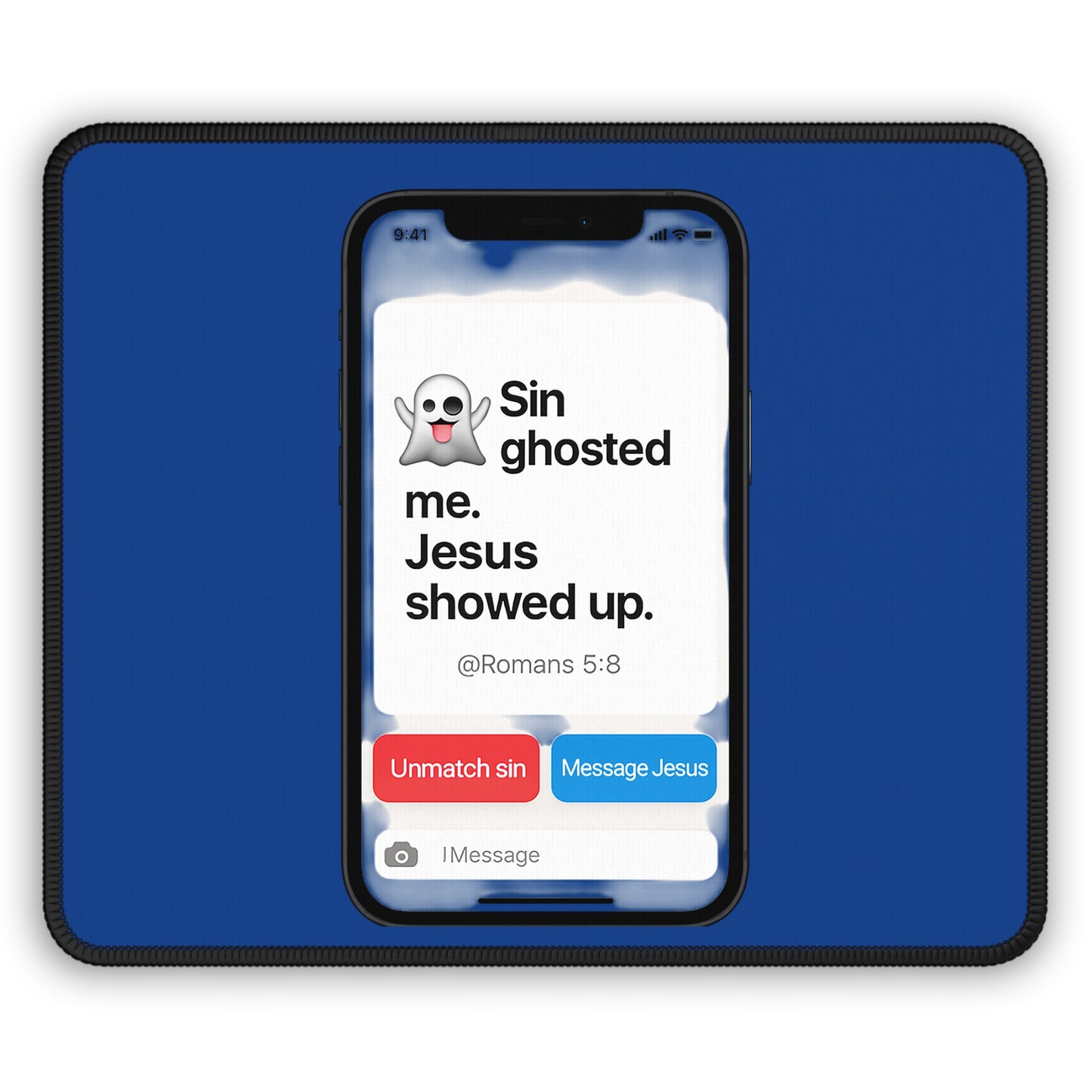Ghosted Sin Gaming Mouse Pad, Christian Decor, Gamer Gift, Office Desk Accessory, Unique Spiritual Mousepad - ClaimedbyGodDesigns