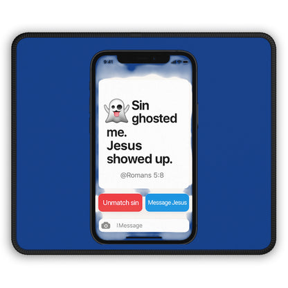 Ghosted Sin Gaming Mouse Pad, Christian Decor, Gamer Gift, Office Desk Accessory, Unique Spiritual Mousepad - ClaimedbyGodDesigns