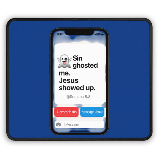 Ghosted Sin Gaming Mouse Pad, Christian Decor, Gamer Gift, Office Desk Accessory, Unique Spiritual Mousepad - ClaimedbyGodDesigns