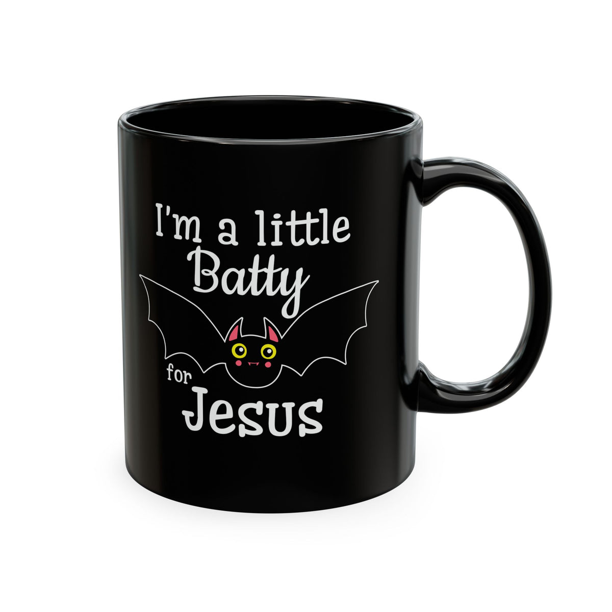 I'm a Little Batty for Jesus Mug – Christian Halloween Ceramic Coffee Cup