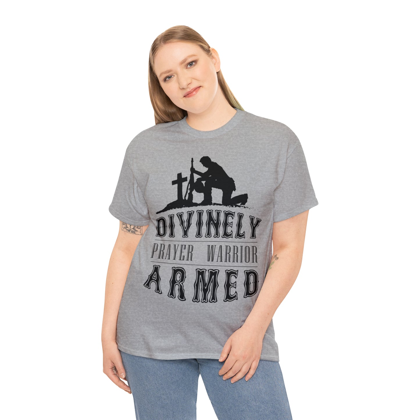 Divinely Armed Prayer Warrior Unisex Heavy Cotton Tee