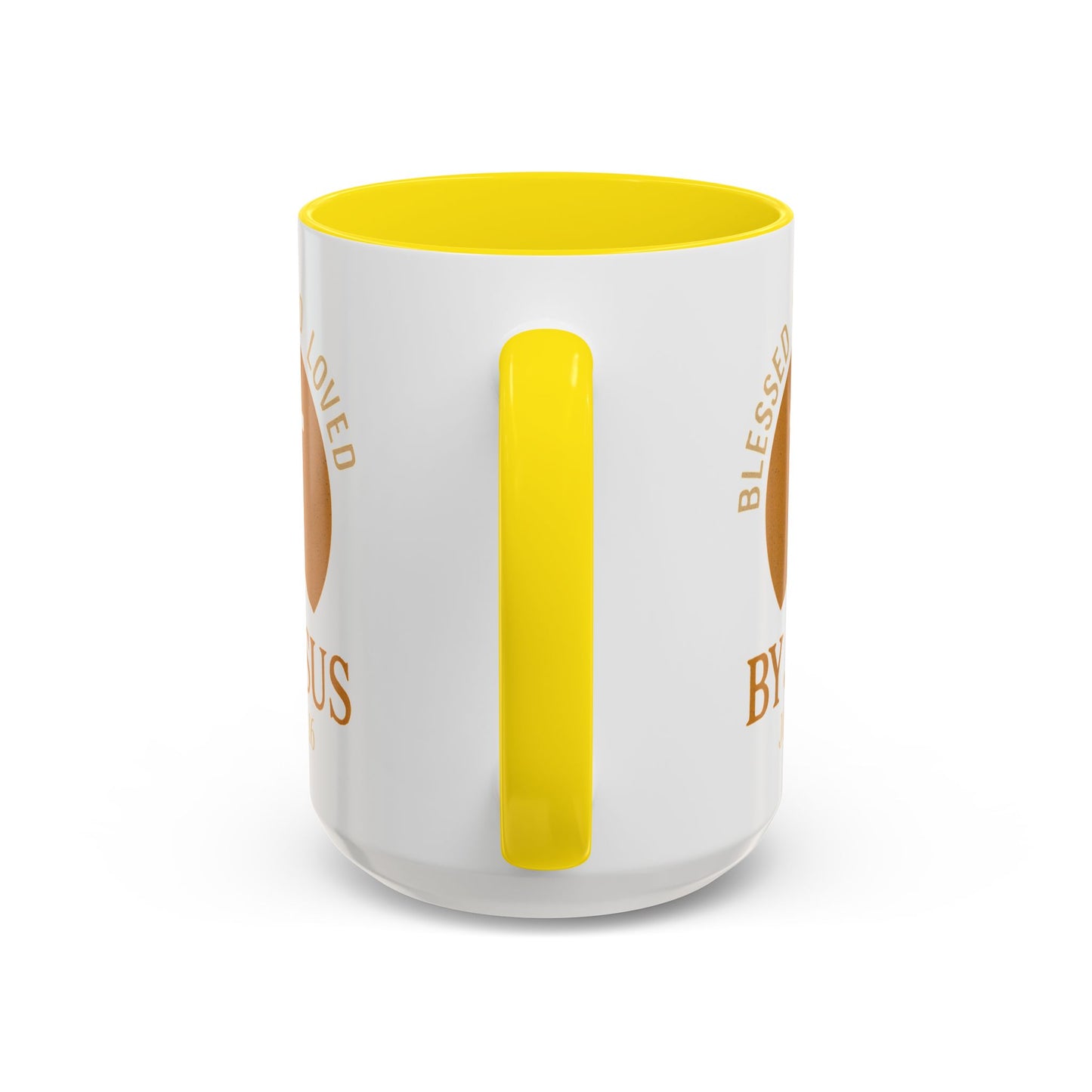 Inspirational Accent Coffee Mug - Blessed, Saved, Loved by Him | John 3:16
