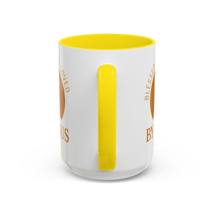 Inspirational Accent Coffee Mug - Blessed, Saved, Loved by Him | John 3:16