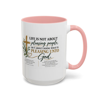 Christian Coffee Mug – "Pleasing Unto God" Inspirational Accent Mug (11/15oz)