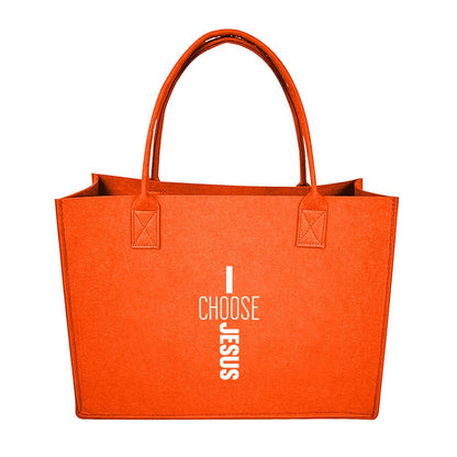 I Choose Him Christian Felt Bag