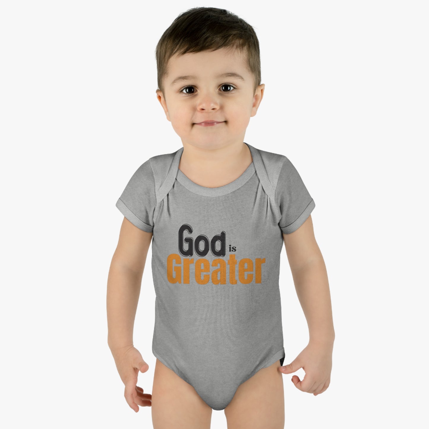 God Is Greater Christian Baby Onesie Printify