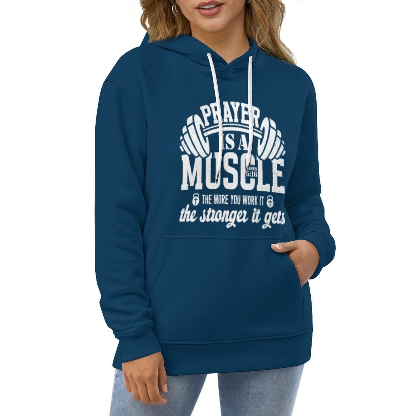 Prayer Is A Muscle Women's Christian Pullover Hooded Sweatshirt