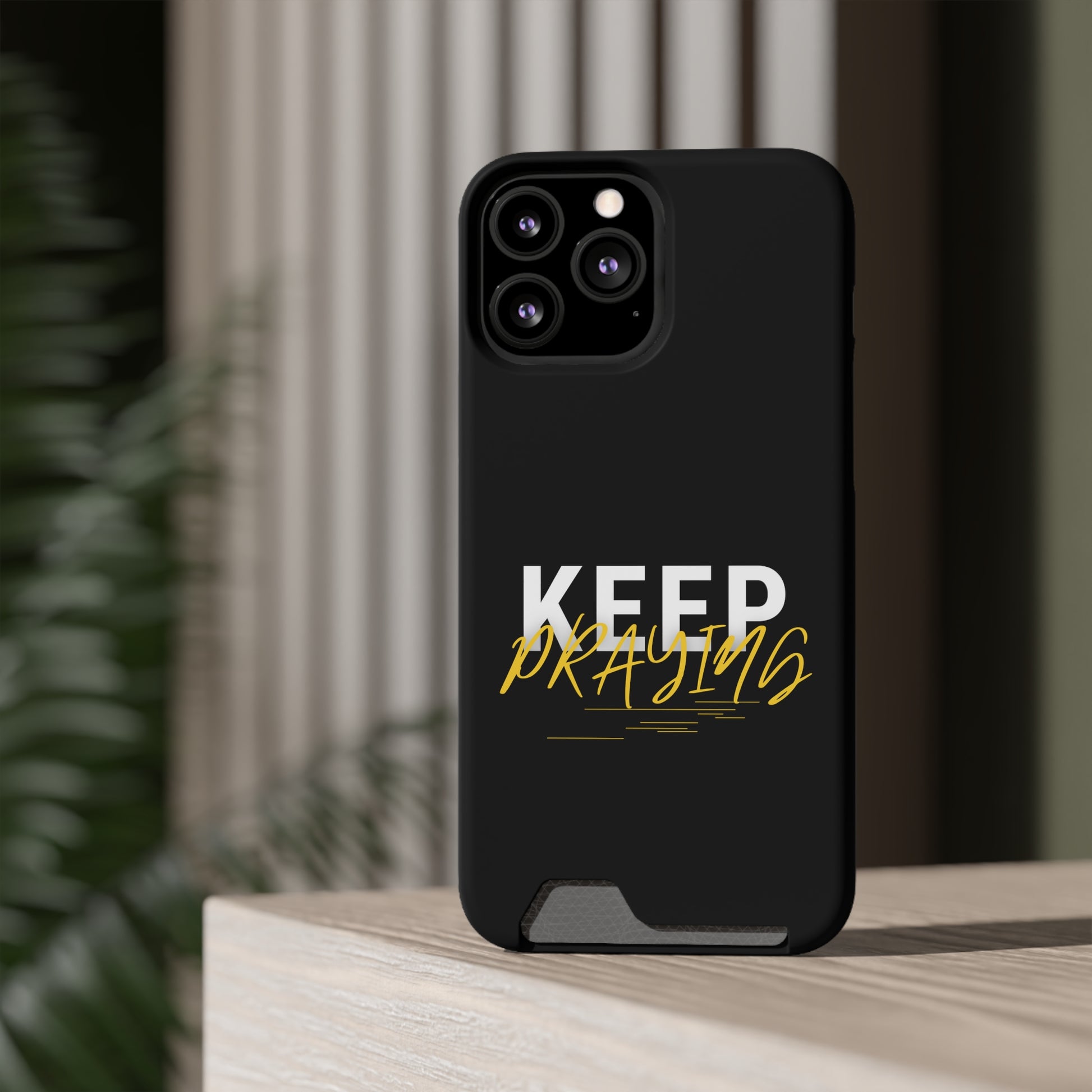 Keep Praying Christian Phone Case With Card Holder Printify