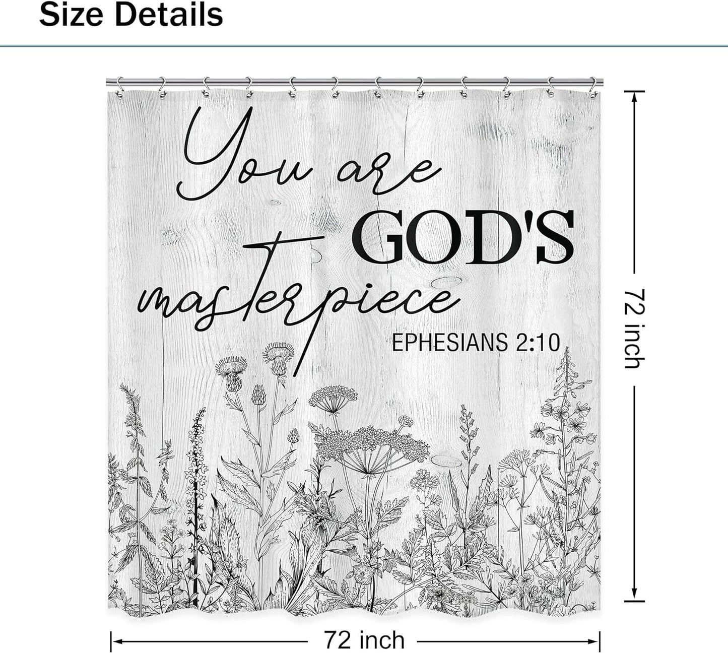 You Are God's Masterpiece Christian Shower Curtain claimedbygoddesigns