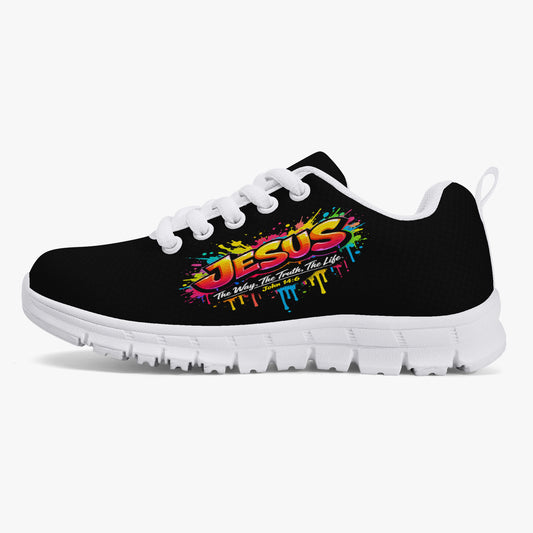 Jesus The Way The Truth The Life Christian Kids' Lightweight Mesh Sneakers - ClaimedbyGodDesigns