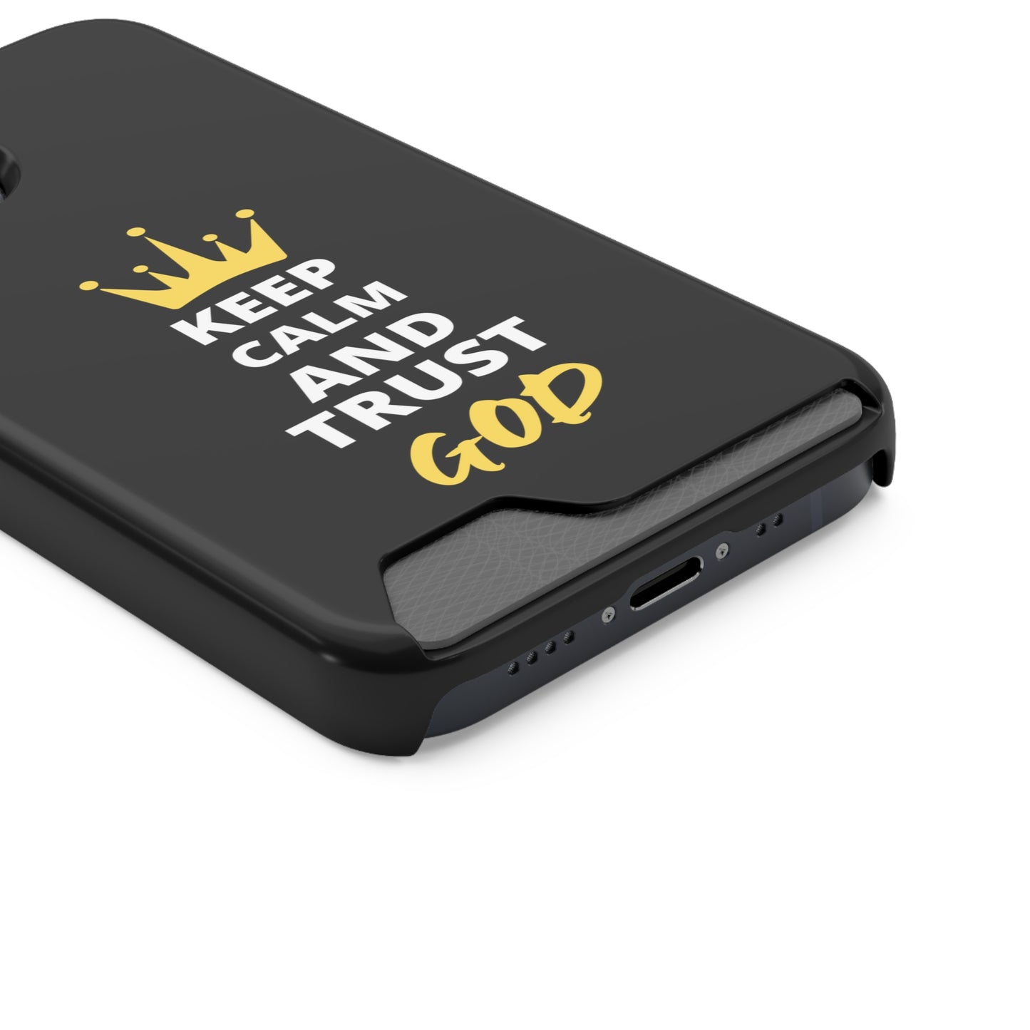 Keep Calm And Trust God Christian Phone Case With Card Holder Printify