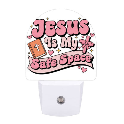 He Is My Safe Space Christian Night Light For Kids - ClaimedbyGodDesigns