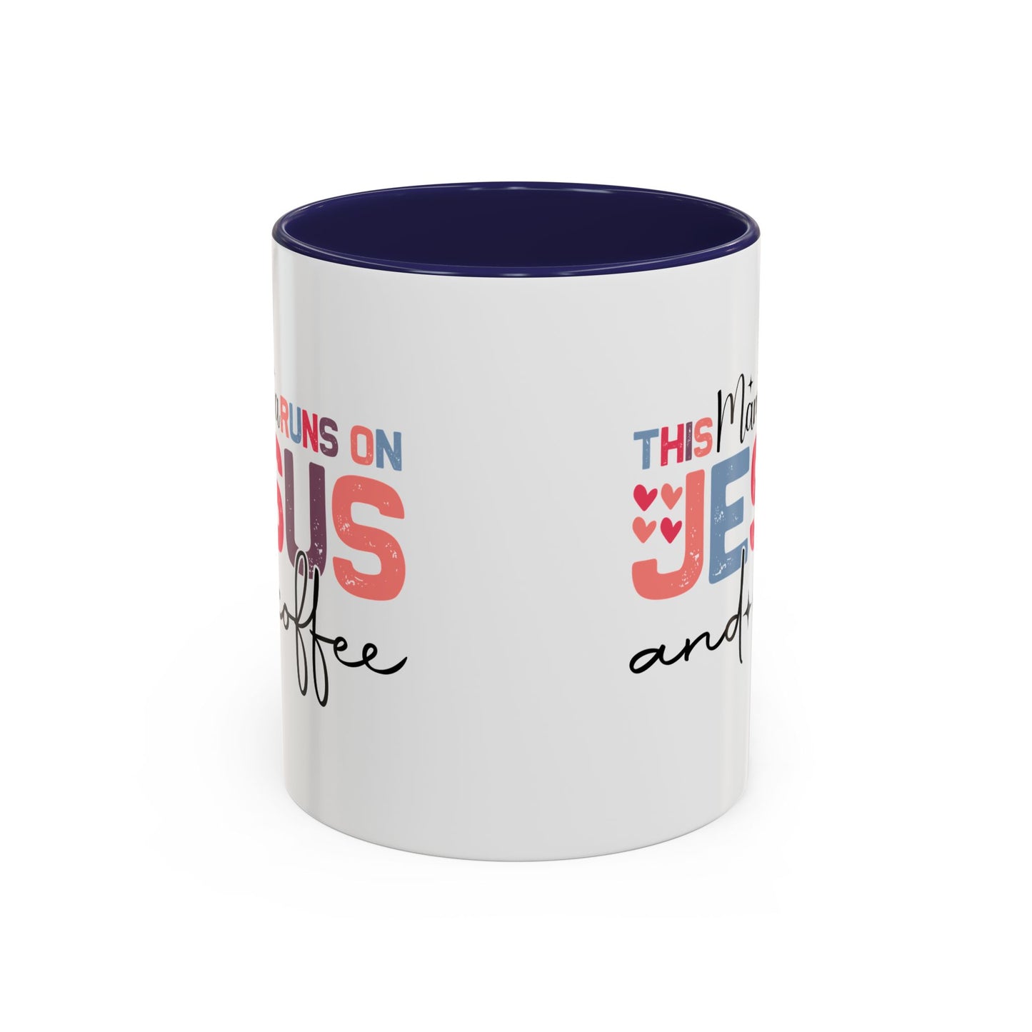 Christian Ceramic Mug - This Mama Runs On Him & Coffee Christian Accent Coffee Mug (11, 15oz)