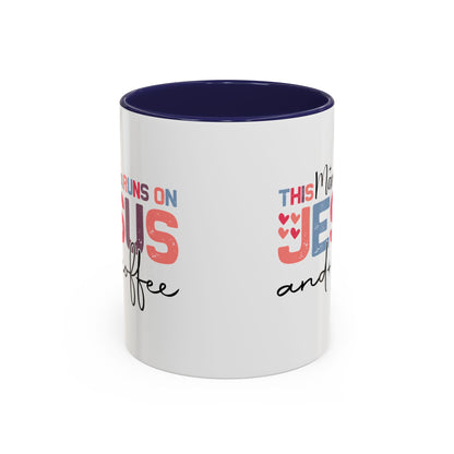 Christian Ceramic Mug - This Mama Runs On Him & Coffee Christian Accent Coffee Mug (11, 15oz)