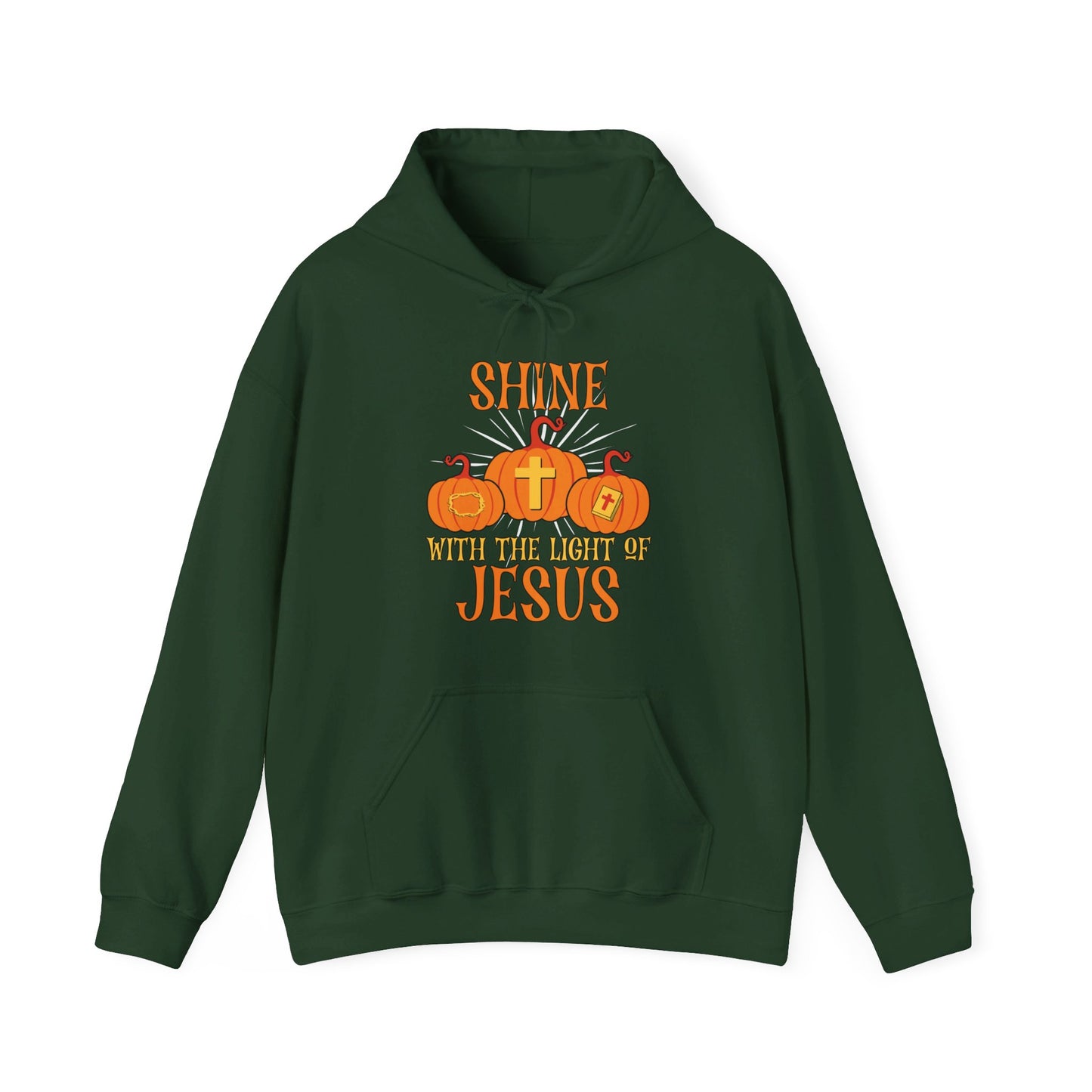 Shine With The Light Of Jesus Halloween Unisex Christian Pullover Hooded Sweatshirt