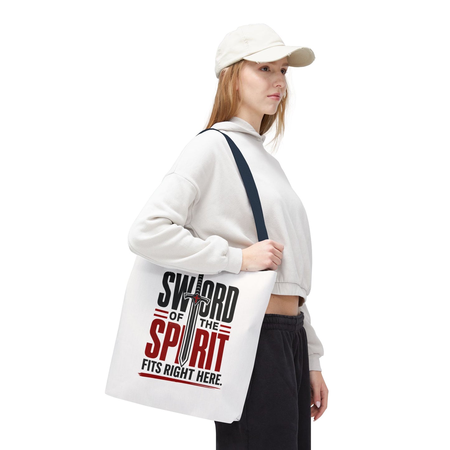 Sword of the Spirit Tote Bag — Christian Faith Inspirational Canvas Tote - ClaimedbyGodDesigns