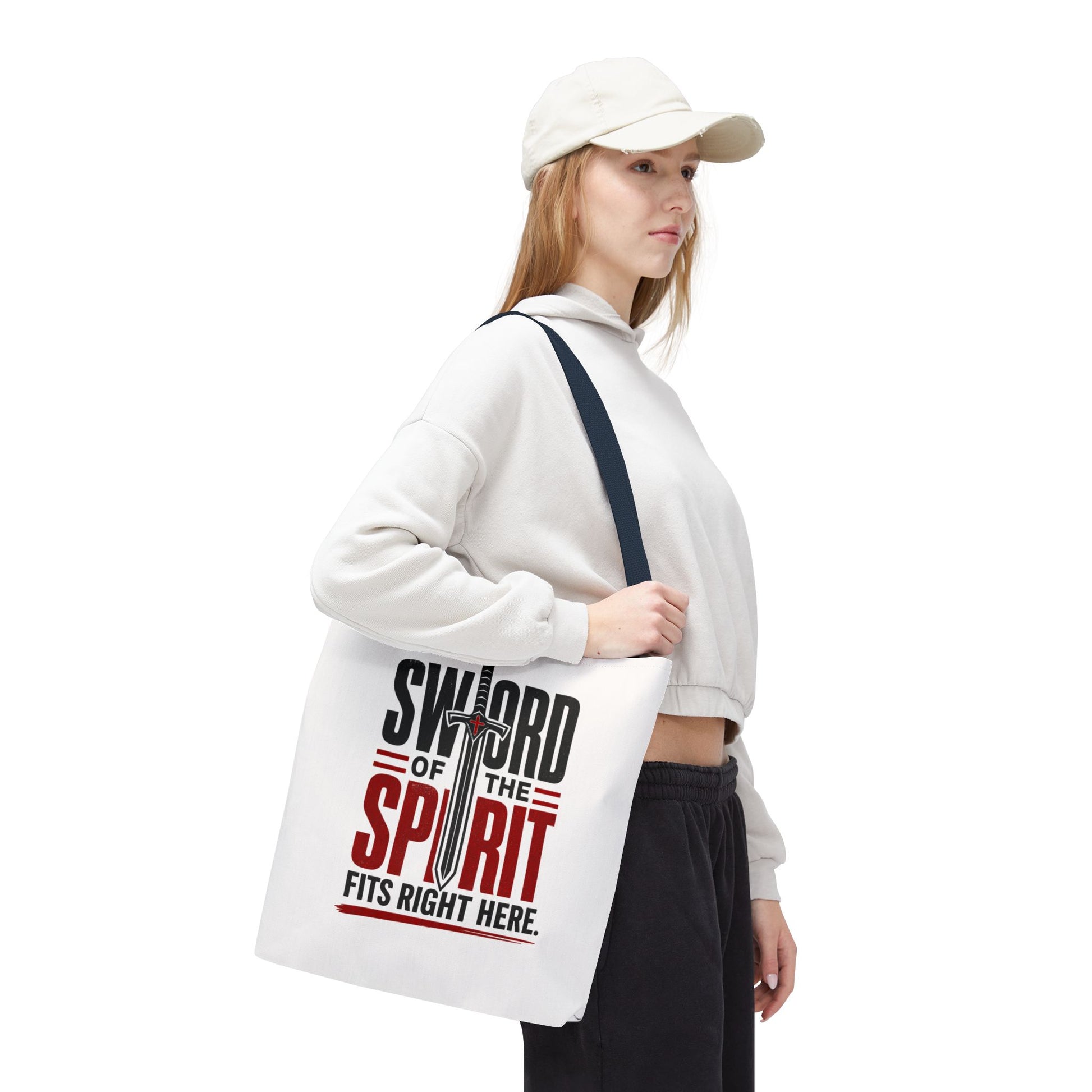 Sword of the Spirit Tote Bag — Christian Faith Inspirational Canvas Tote - ClaimedbyGodDesigns