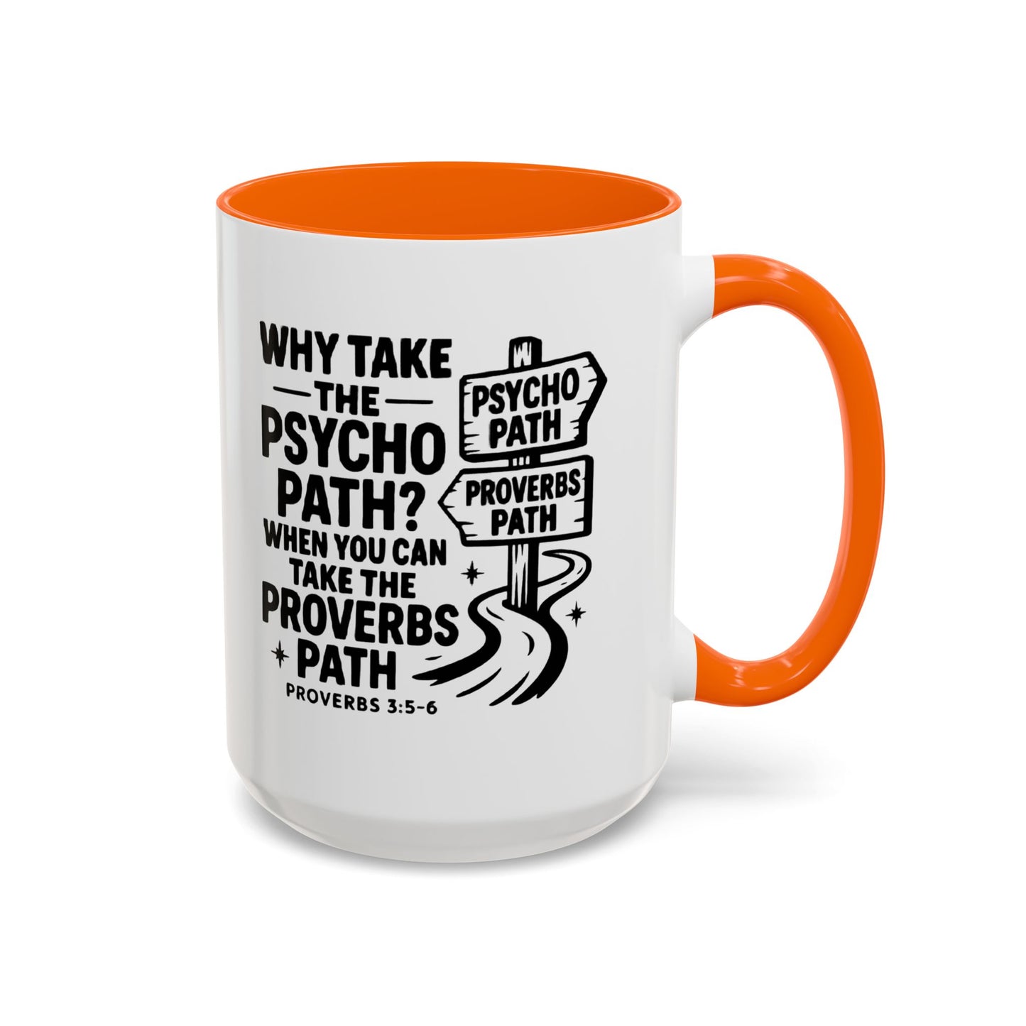 Inspirational Quote Accent Coffee Mug - Perfect Gift for Motivational Moments, Office Desk Essentials, Christian Gifts, Proverbs 3:5-6