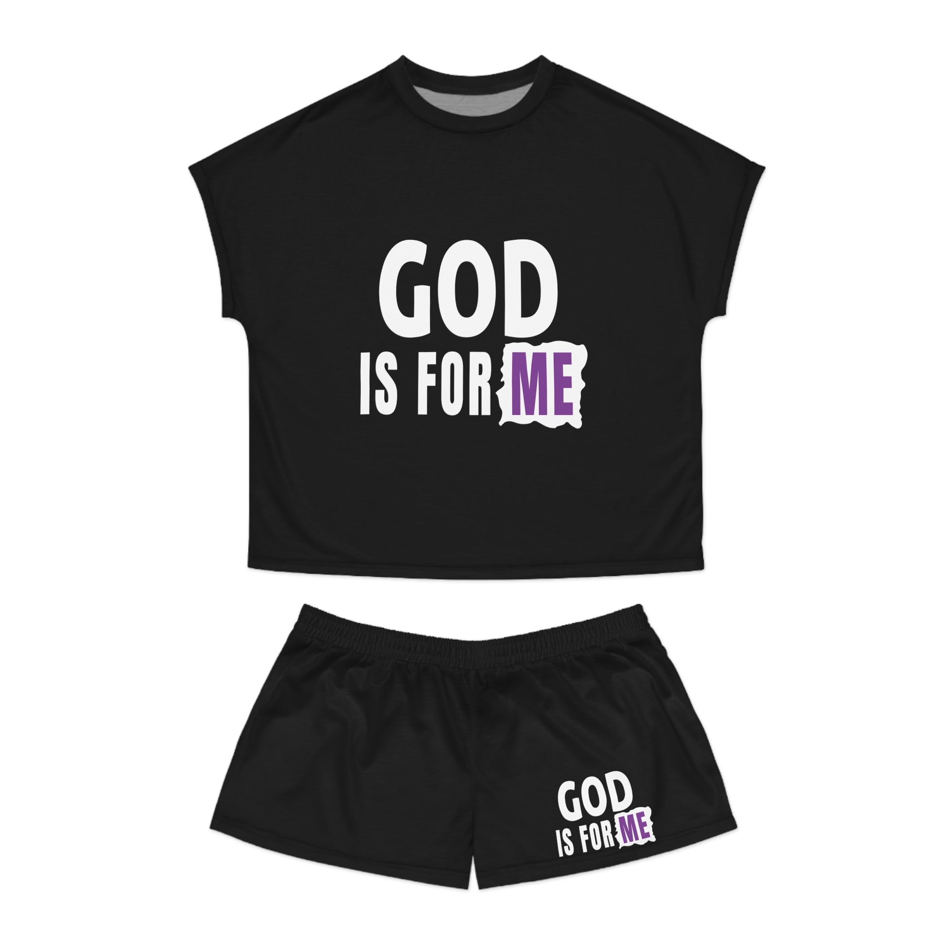 God Is For Me Women's Christian Short Pajama Set Printify