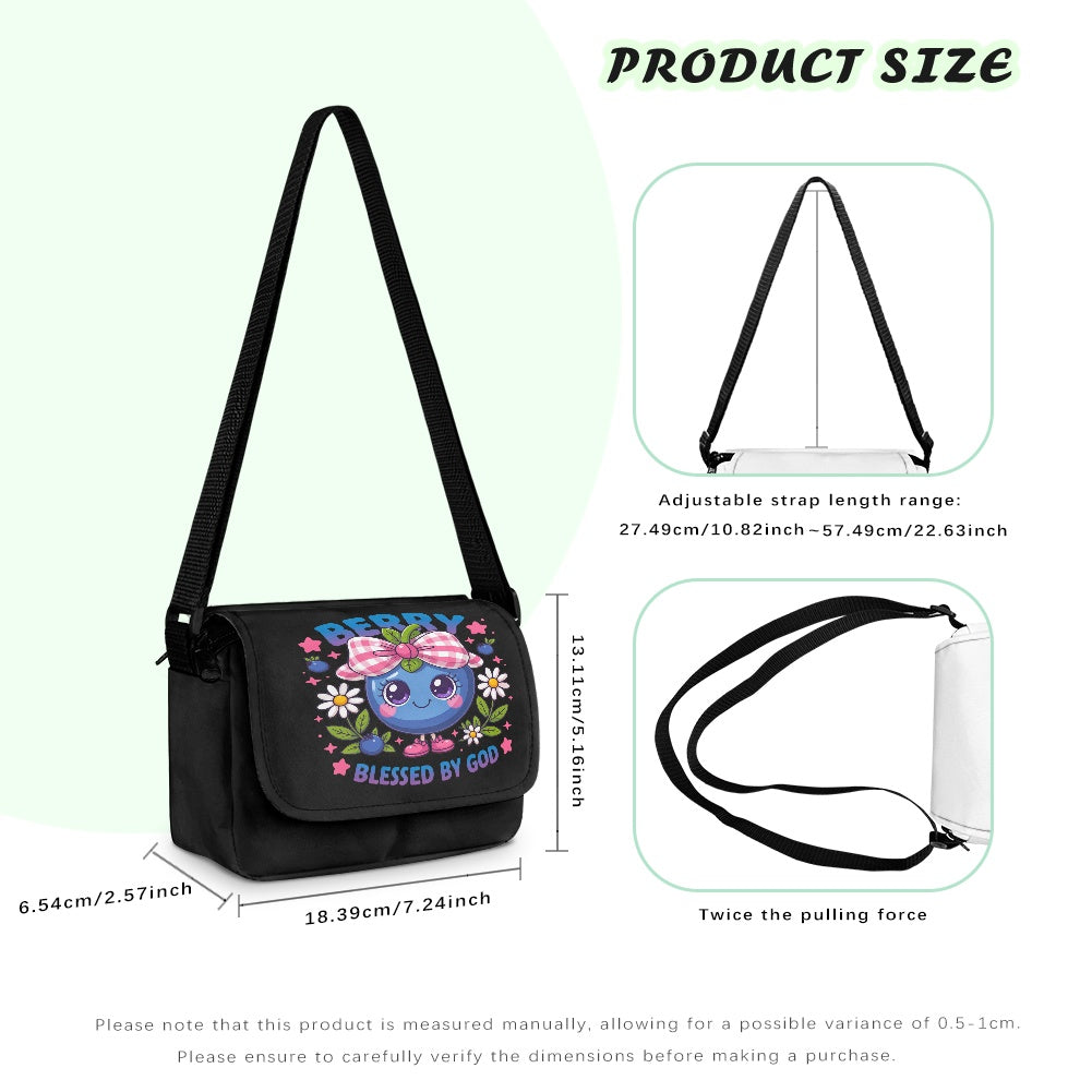Berry Blessed By God Christian Kids Flap Crossbody Bag