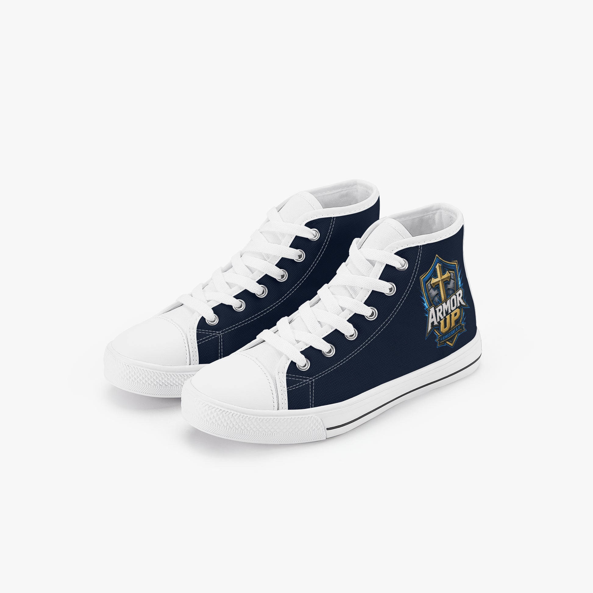 Armor Up Christian Kid’s High - Top Canvas Shoes - ClaimedbyGodDesigns