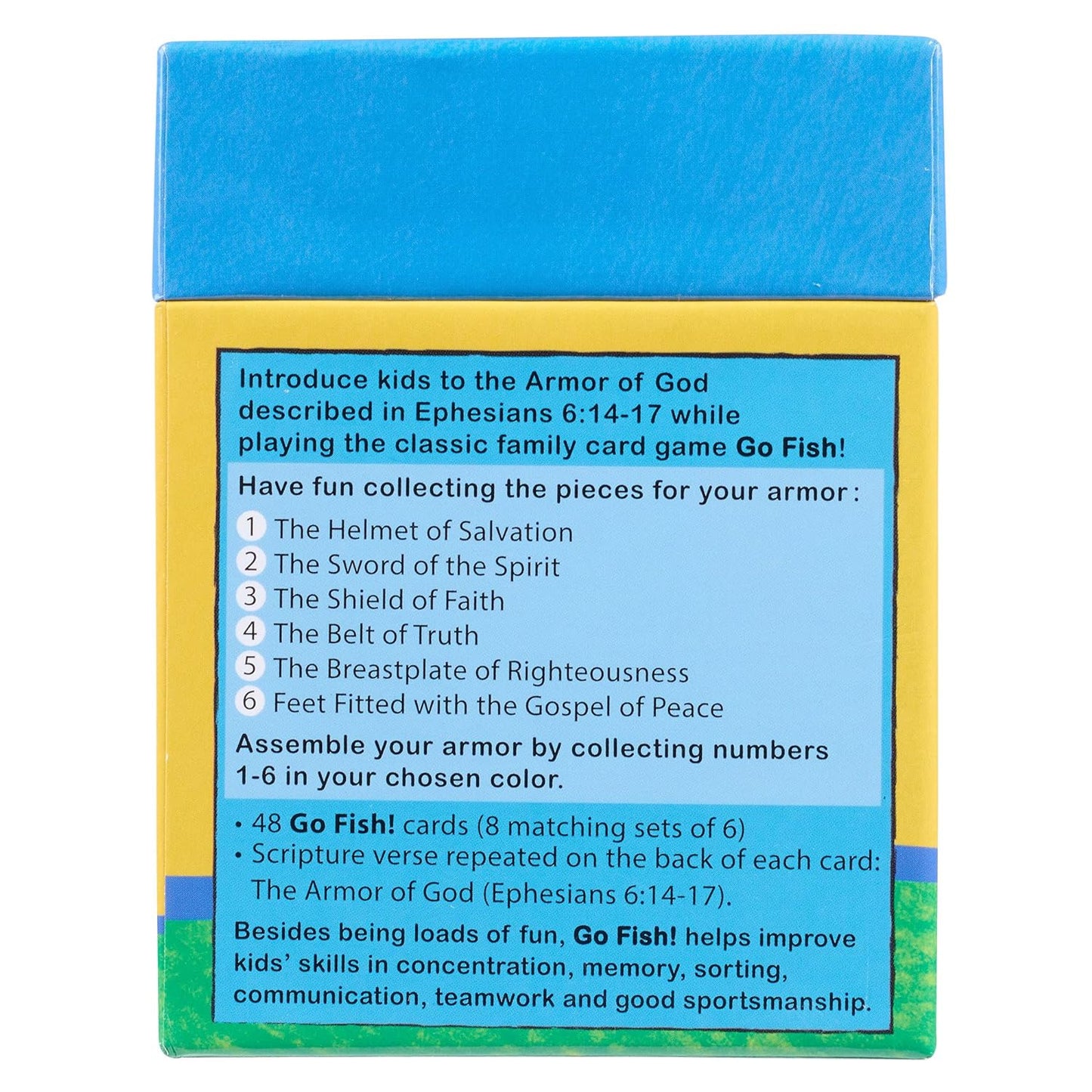 Go Fish! The Armor of God Card Game, 48 Double-Sided Cards, Ages 5-8 Christian Game claimedbygoddesigns