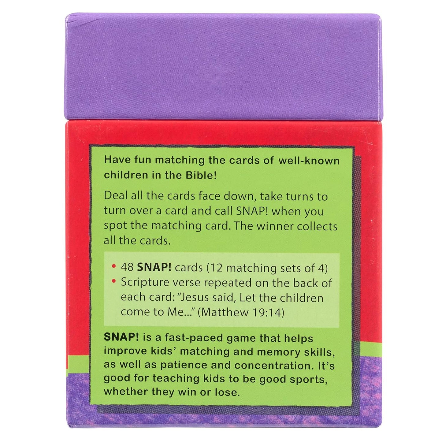 Snap! Children of the Bible Card Game, 48 Double- Sided Cards, Ages 5-8 Christian Game claimedbygoddesigns