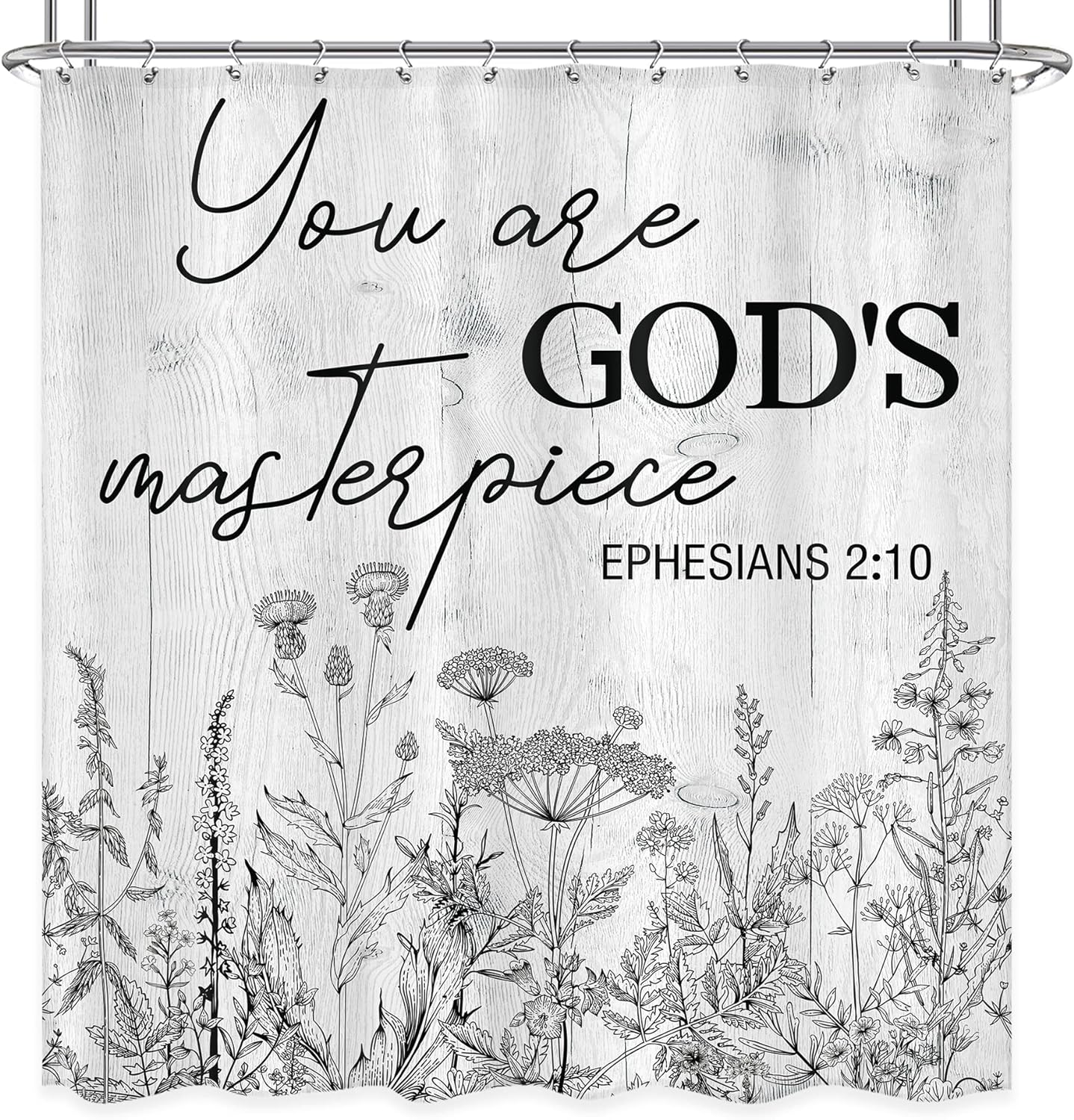 You Are God's Masterpiece Christian Shower Curtain claimedbygoddesigns