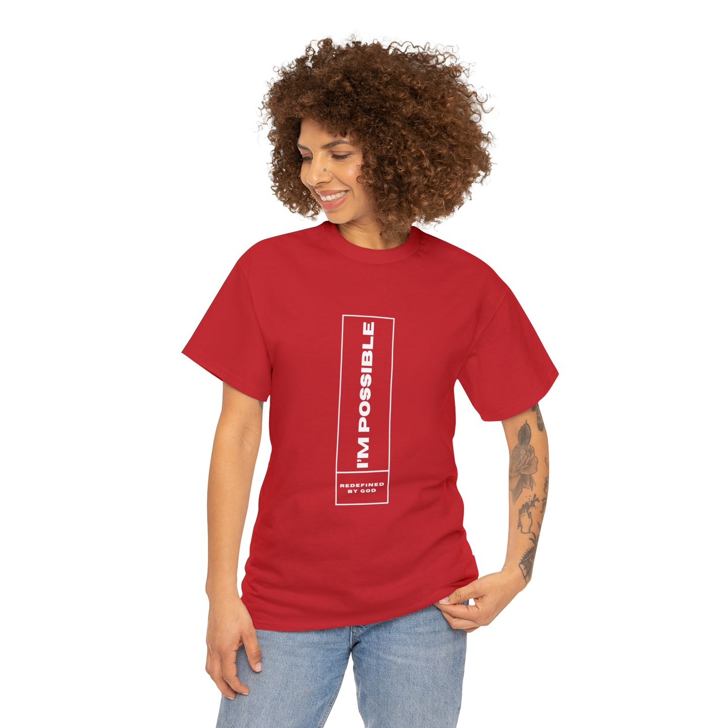 I'm Possible Redefined By God Unisex Heavy Cotton Tee Printify