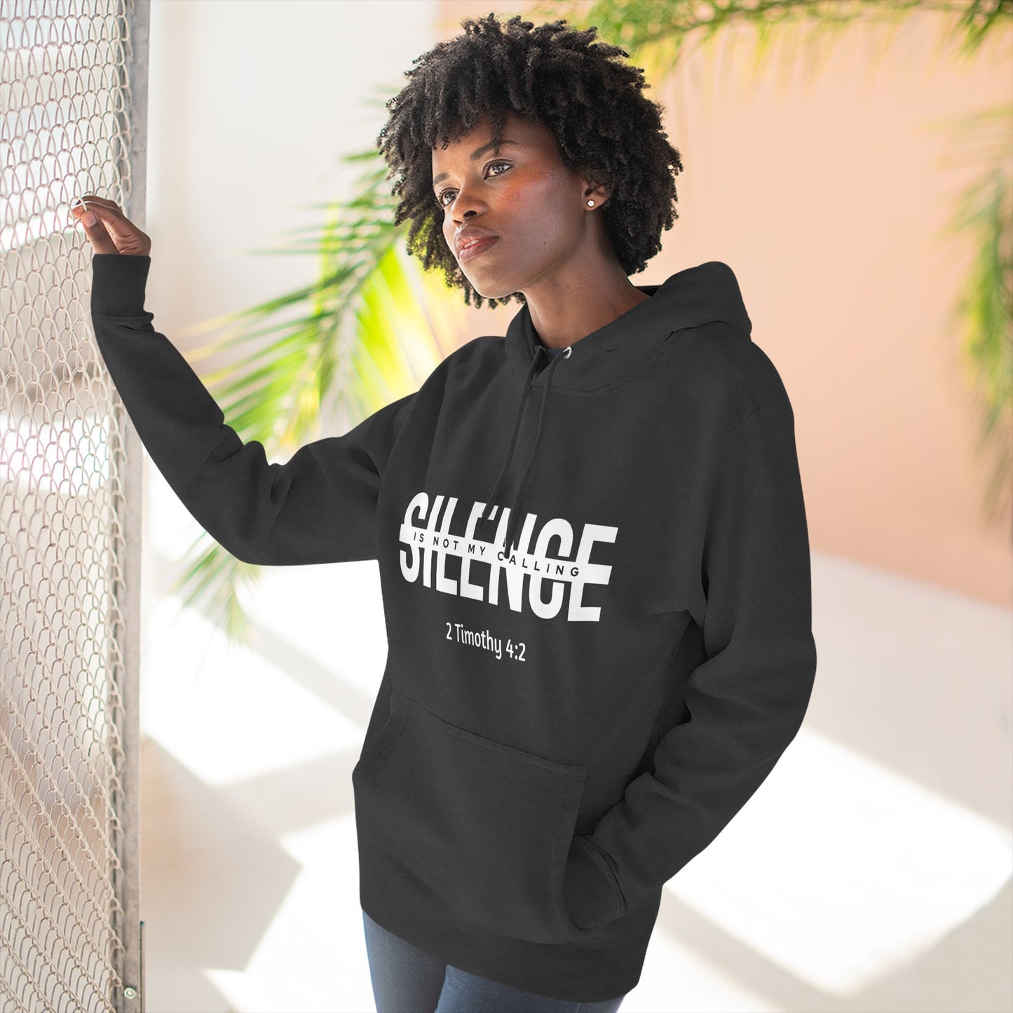 Silence Hoodie - Inspirational Fleece Unisex Pullover, Christian Gift, Motivational Activewear, Cozy Sweatshirt, Scripture Reminder