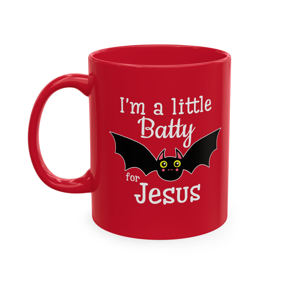 I'm a Little Batty for Jesus Mug – Christian Halloween Ceramic Coffee Cup