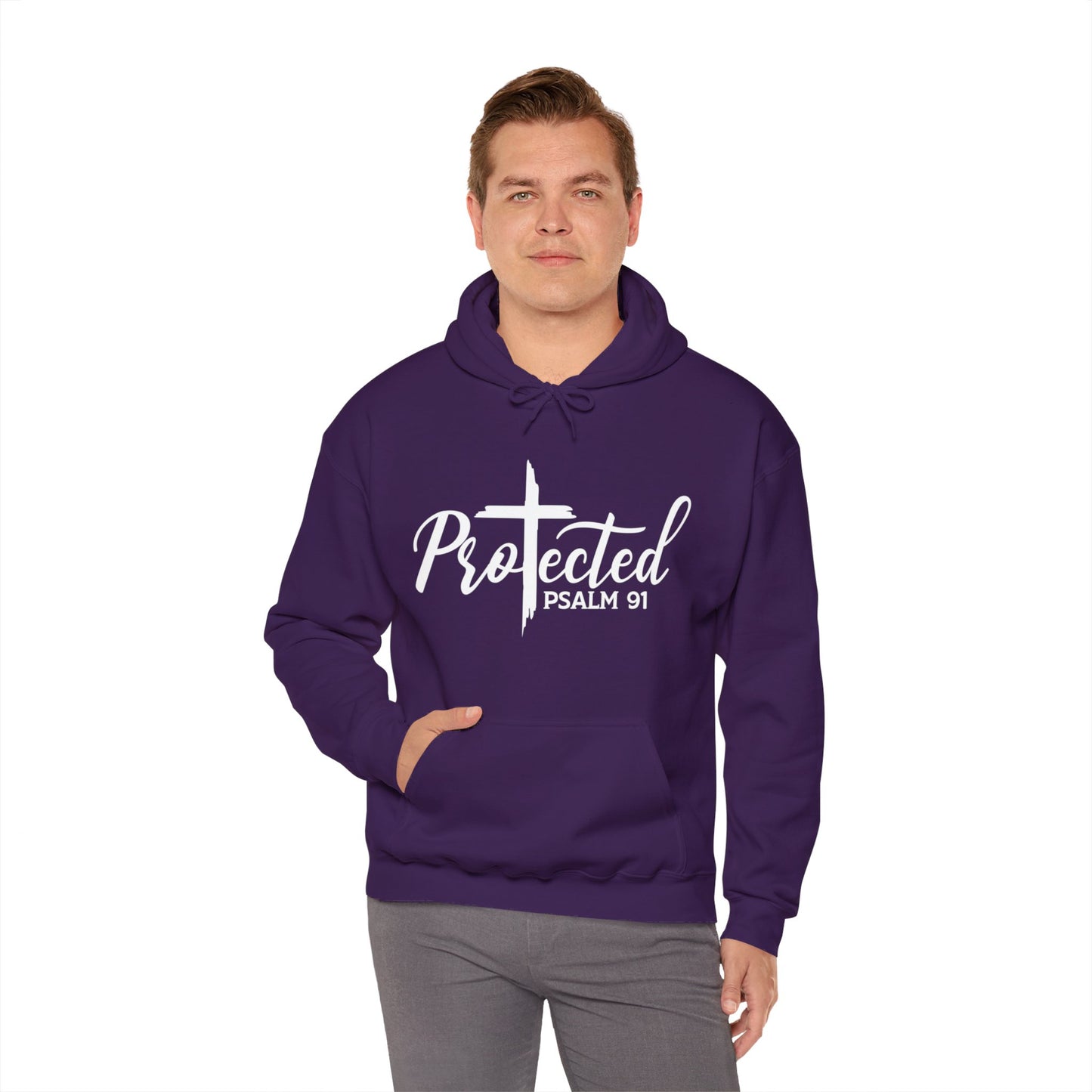 Psalm 91 Protected Unisex Christian Pullover Hooded Sweatshirt