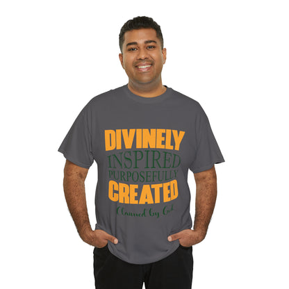 Divinely Inspired Purposefully Created Unisex Heavy Cotton Tee