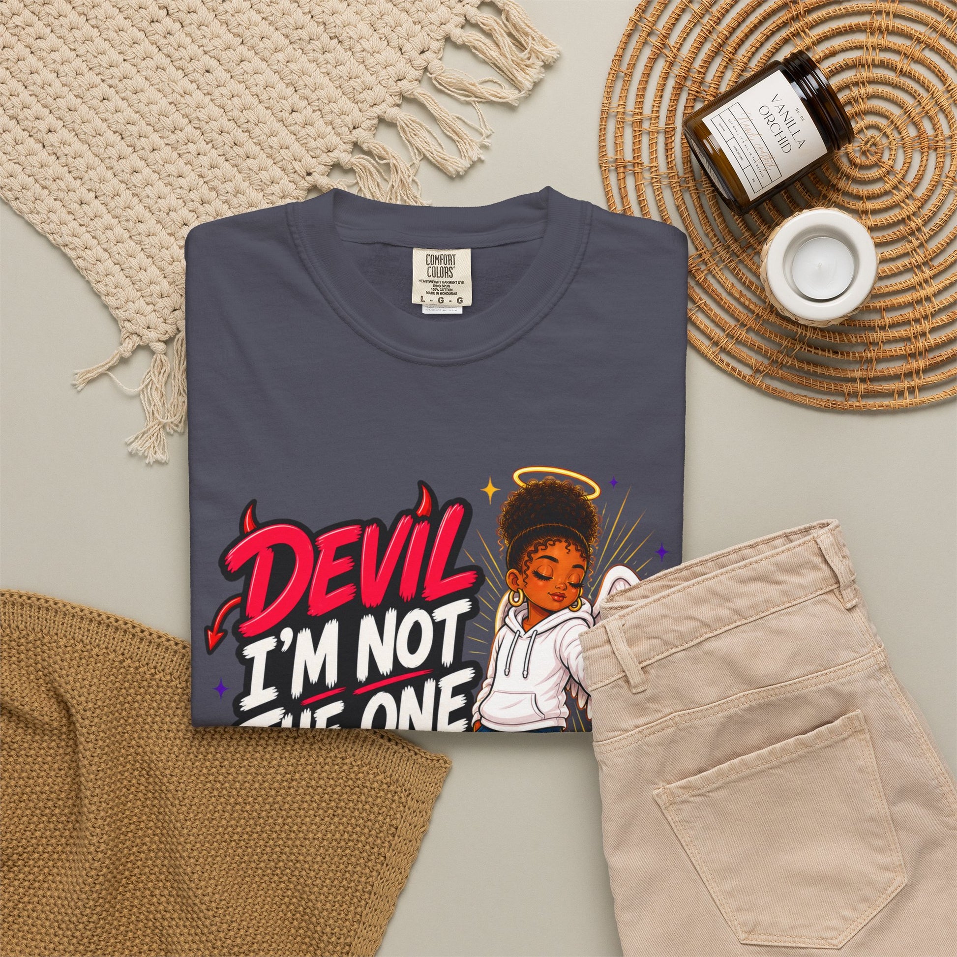 Devil I'm Not the One Today T-Shirt — Funny Angel vs Devil Graphic Tee - ClaimedbyGodDesigns