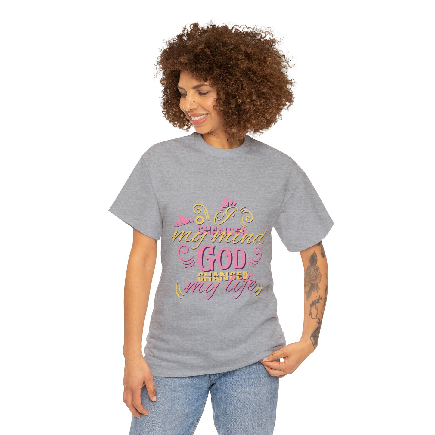 I Changed My Mind God Changed My Life Unisex Heavy Cotton Tee