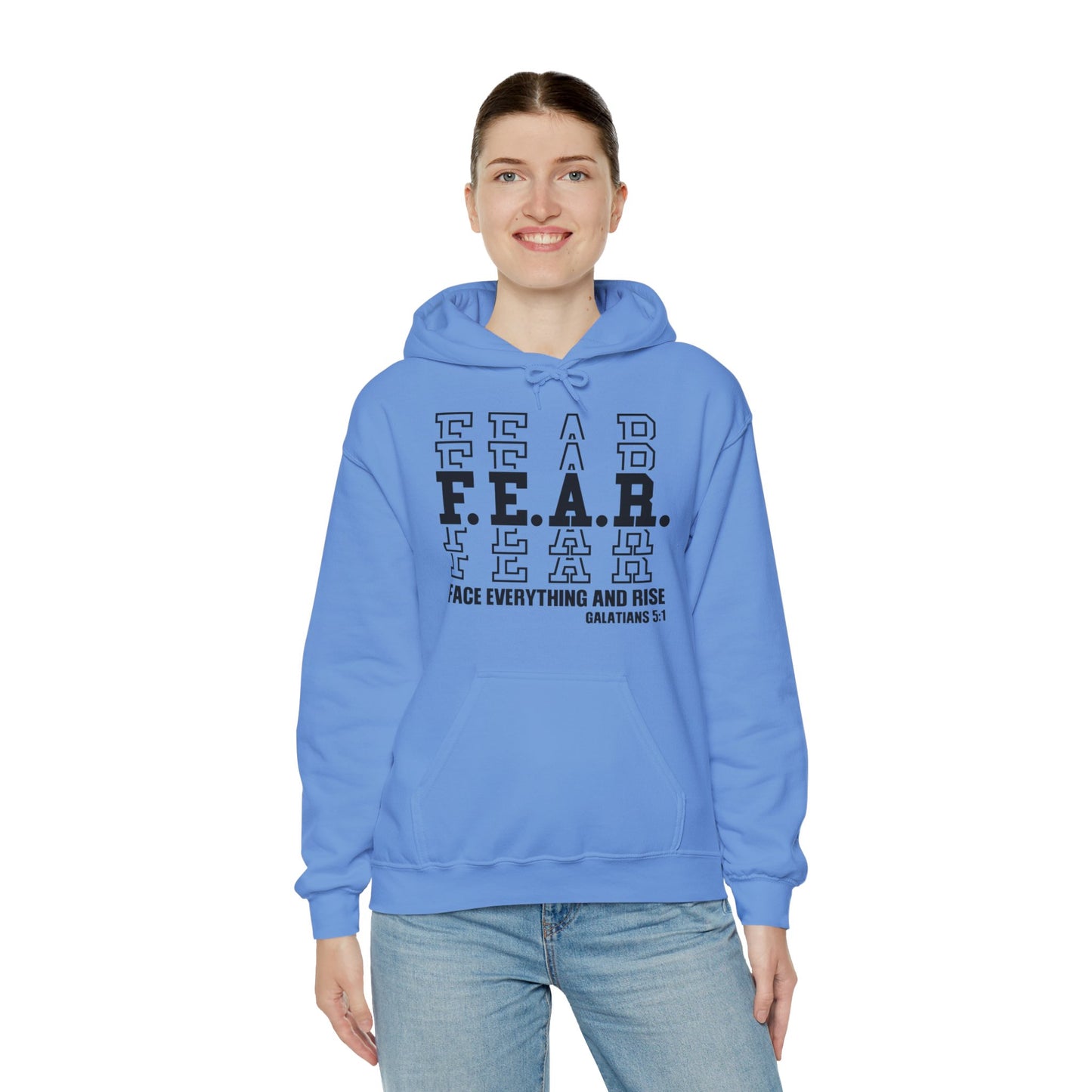 FEAR Face Everything And Rise Unisex Christian Hooded Pullover Sweatshirt