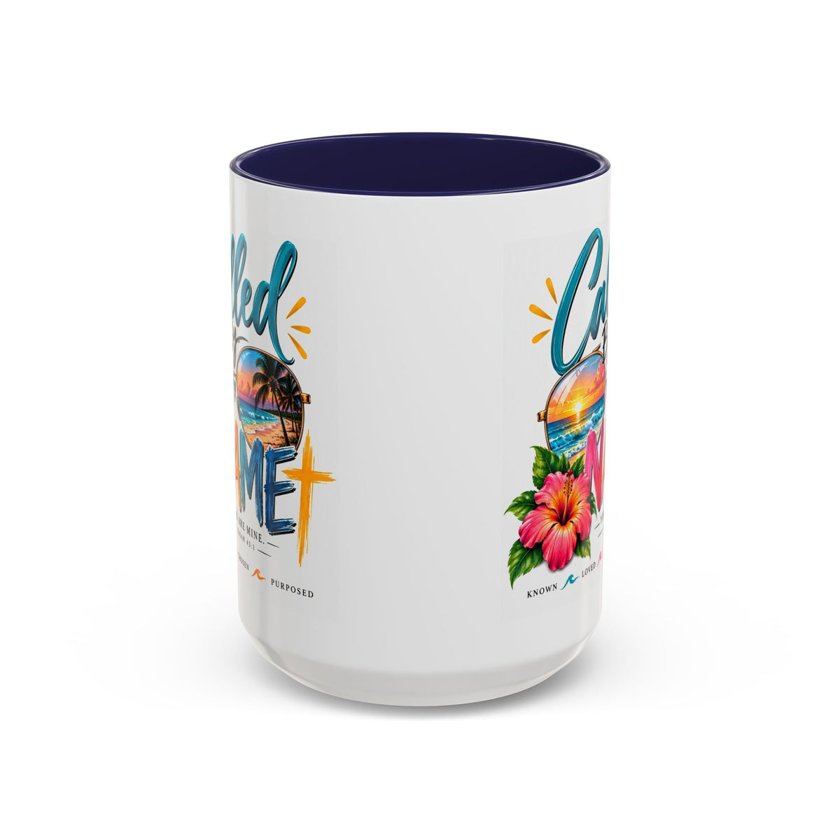 Called By Name Christian coffee mug with beach design