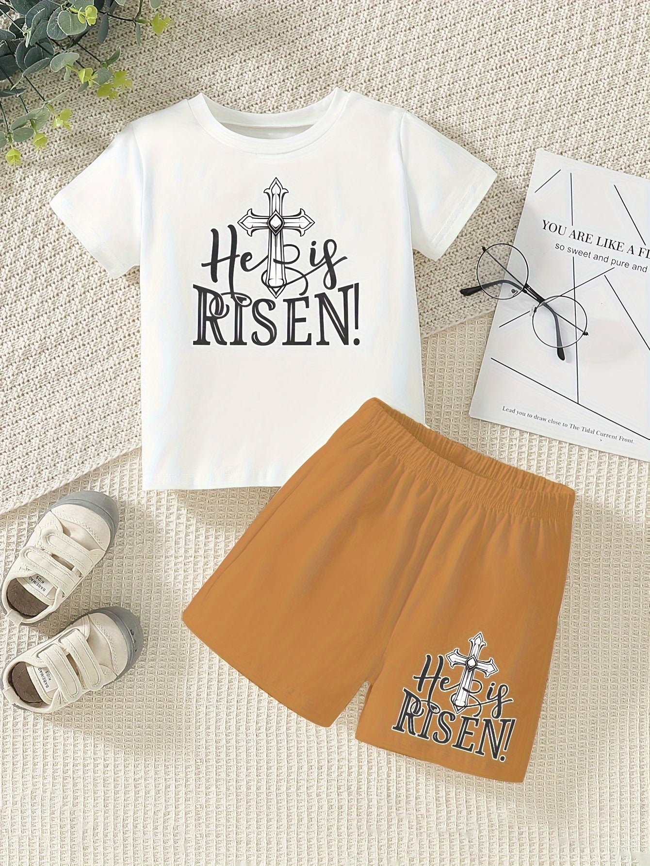 He Is Risen Toddler Christian Pajama Set claimedbygoddesigns