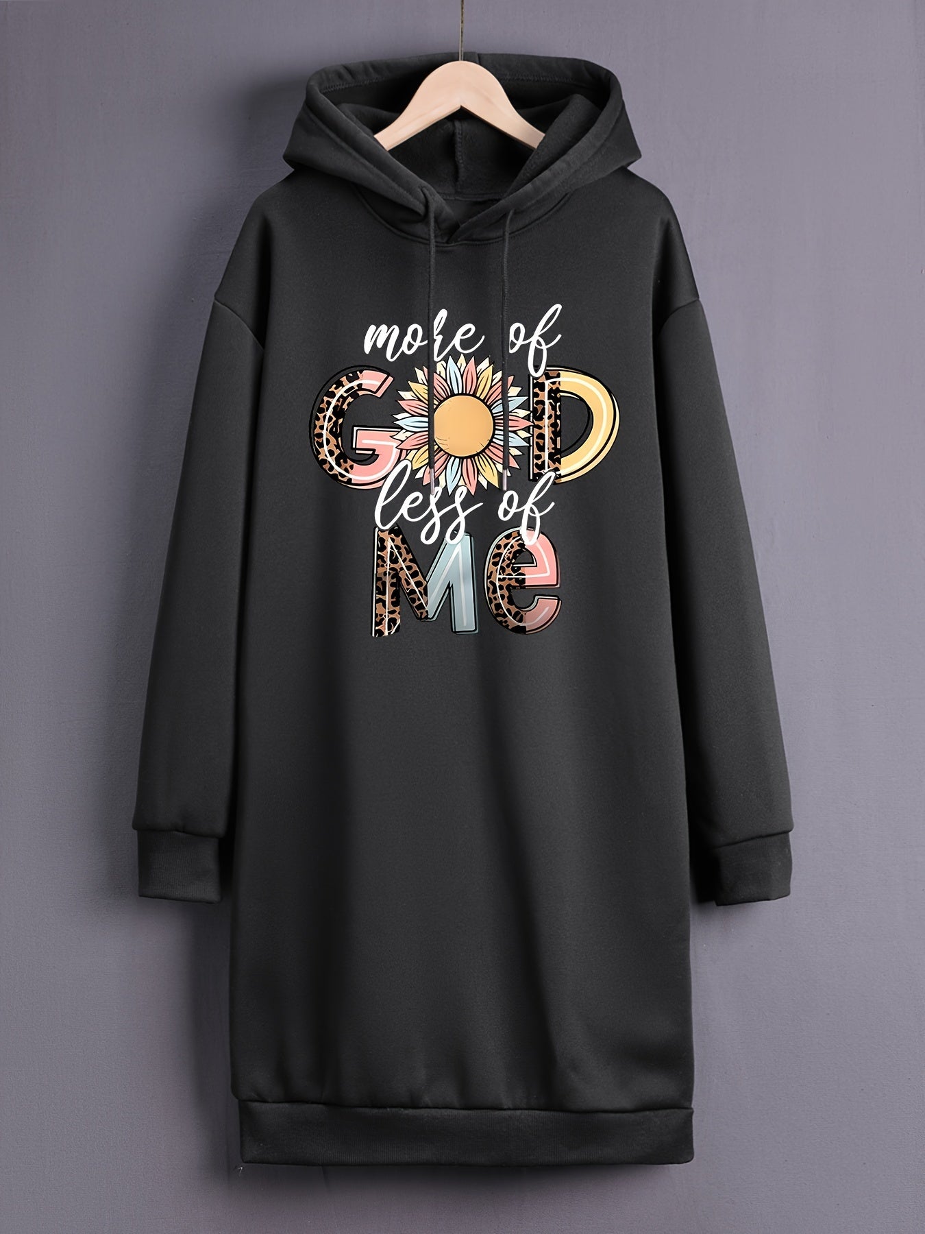 More Of God Less Of Me Women's Christian Casual Hooded Dress claimedbygoddesigns