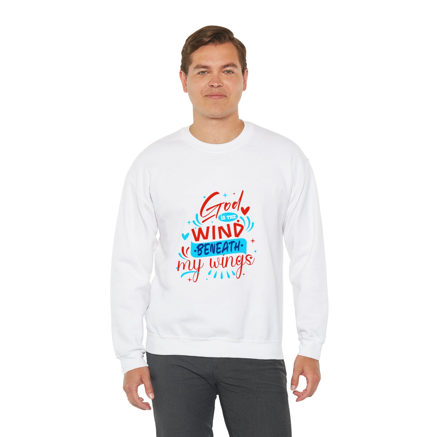 God Is The Wind Beneath My Wings  Unisex Heavy Blend™ Crewneck Sweatshirt