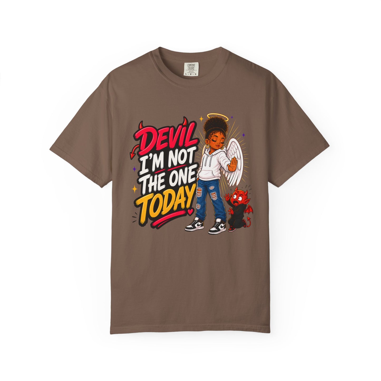 Devil I'm Not the One Today T-Shirt — Funny Angel vs Devil Graphic Tee - ClaimedbyGodDesigns