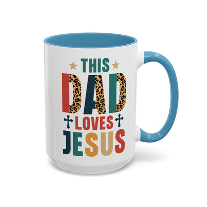 This Dad Loves Him Accent Coffee Mug - Perfect Gift for Father's Day and Christian Dads