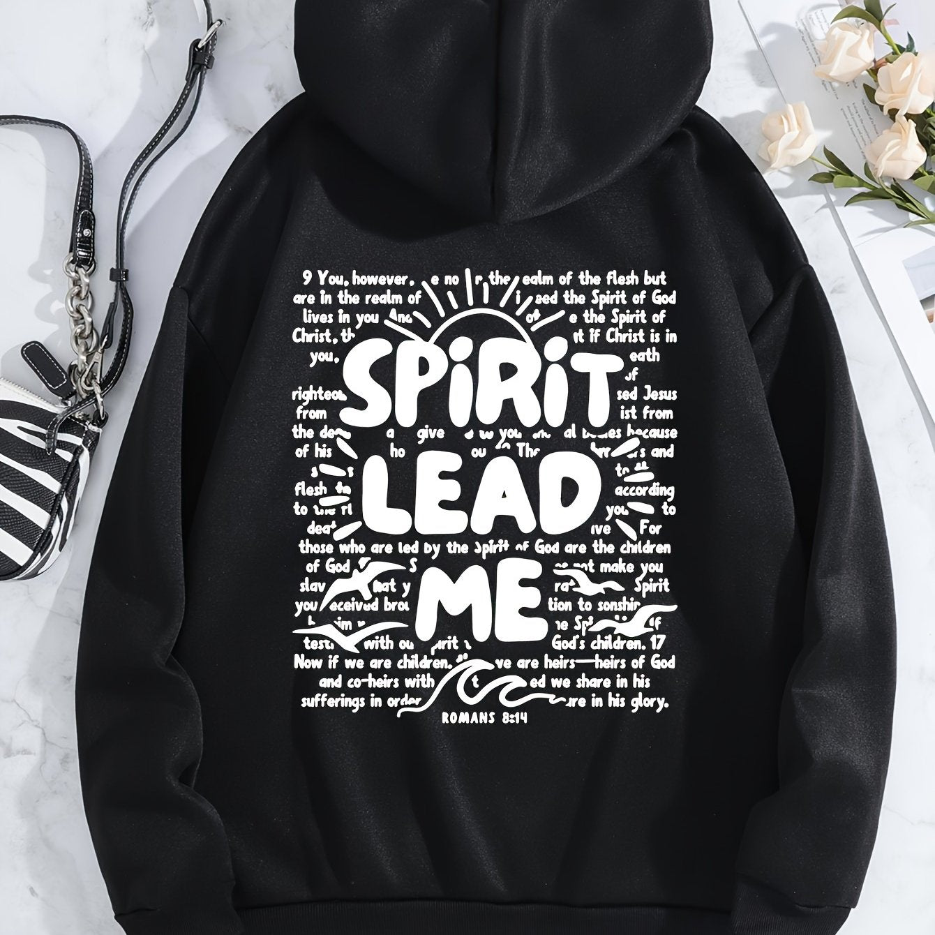 Spirit Lead Me Women's Christian Pullover Hooded Sweatshirt claimedbygoddesigns