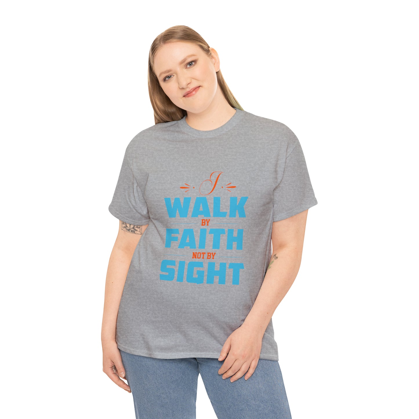 I Walk By Faith & Not By Sight Unisex Heavy Cotton Tee