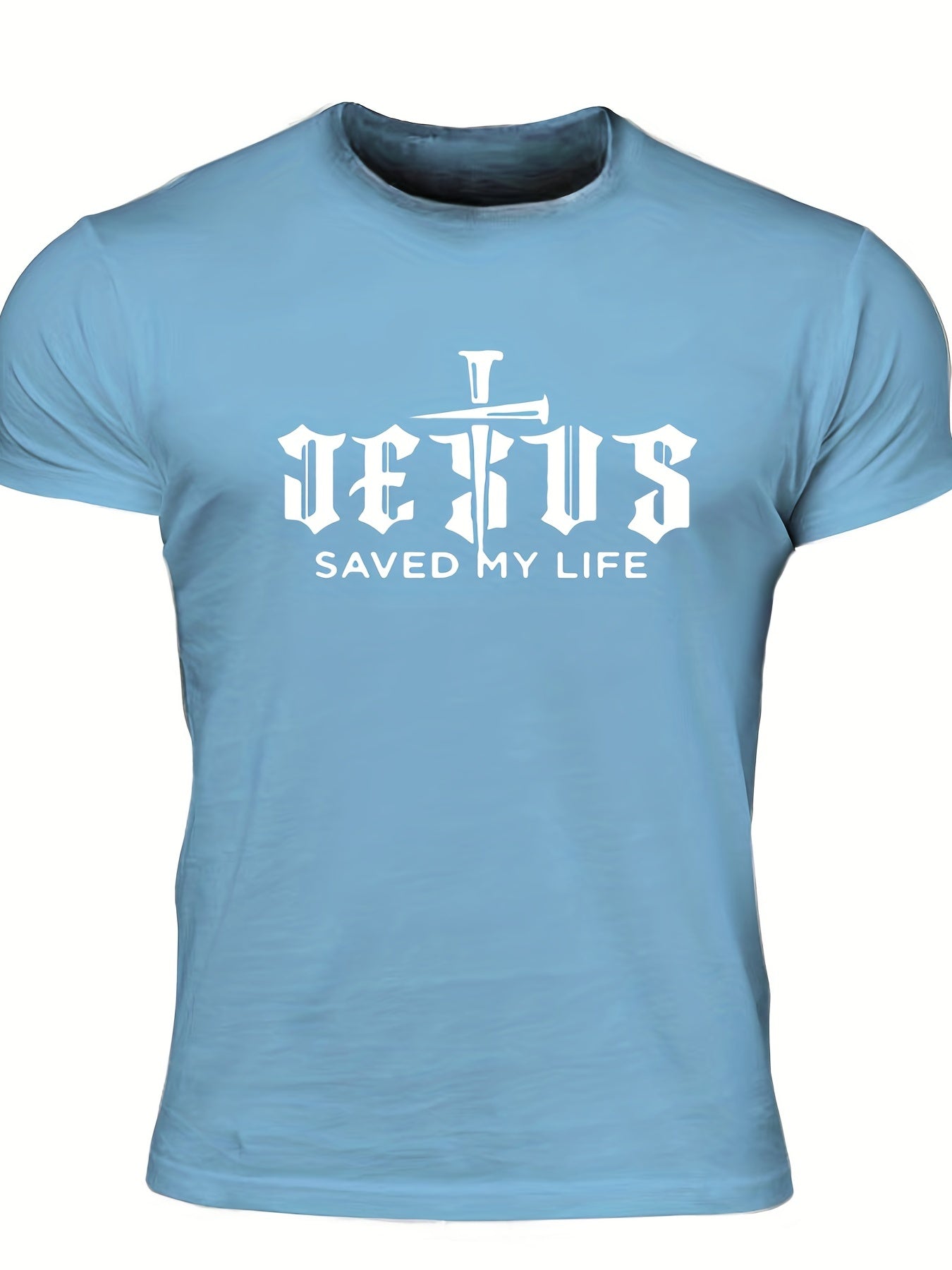 Jesus Saved My Life Men's Christian T-shirt claimedbygoddesigns