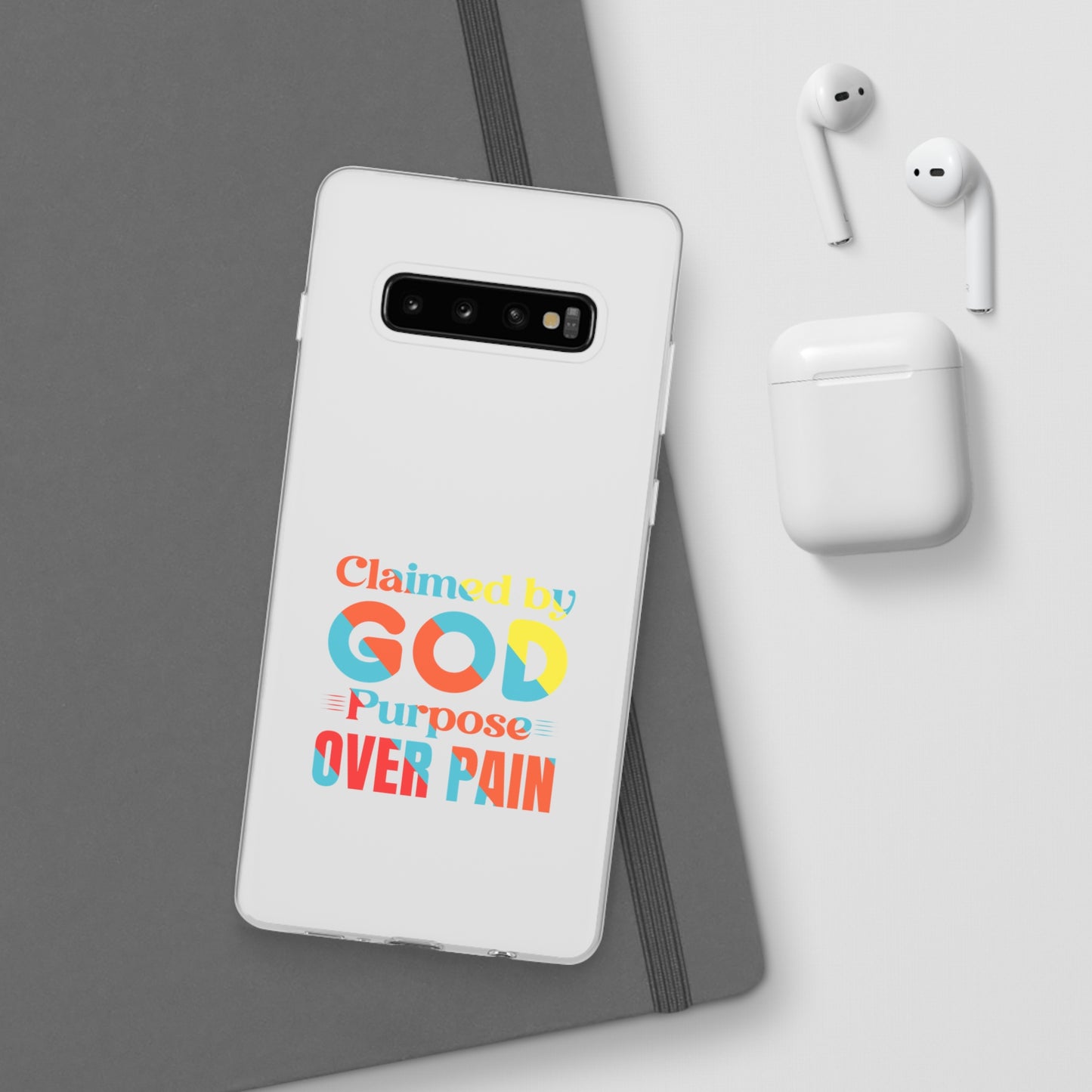 Claimed By God Purpose Over Pain Christian Flexi Phone Case Printify